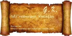 Günsberger Katalin névjegykártya